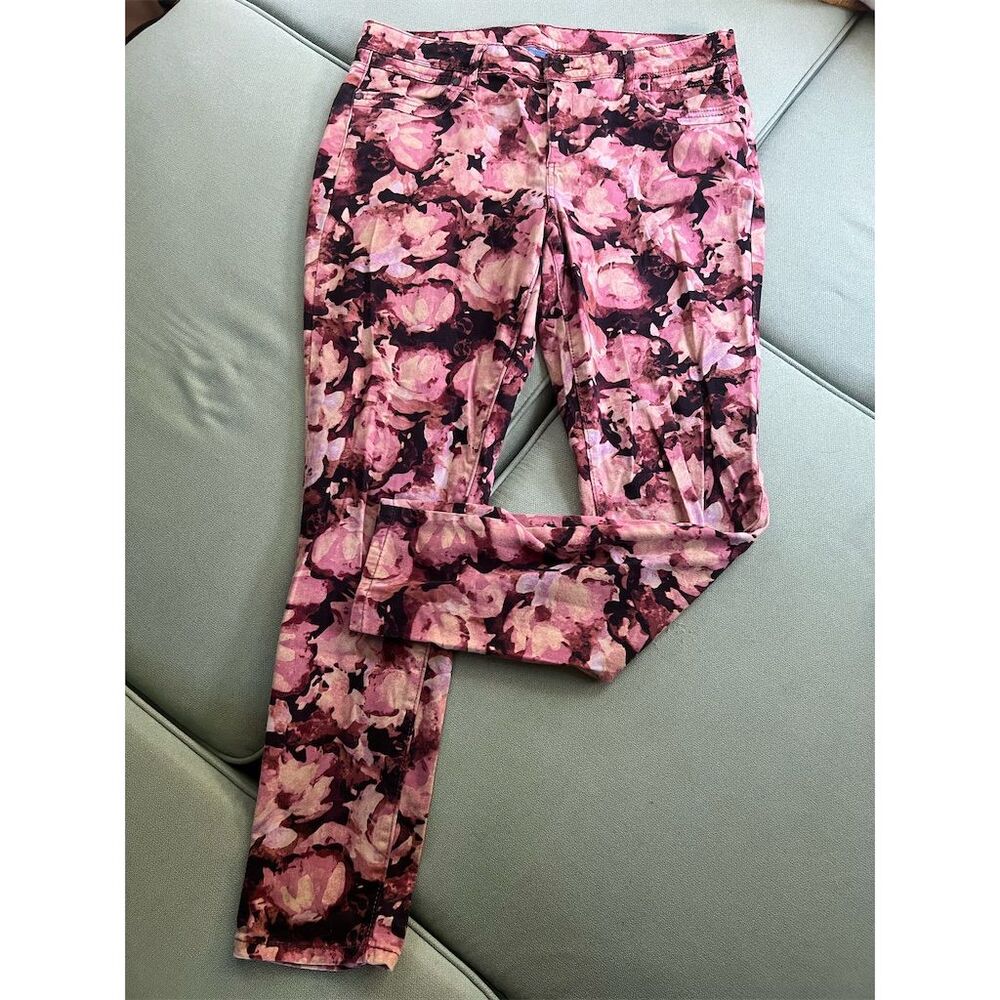 Simply Vera Vera Wang Women's Floral Skinny Jegging Pants Size 12 Pink